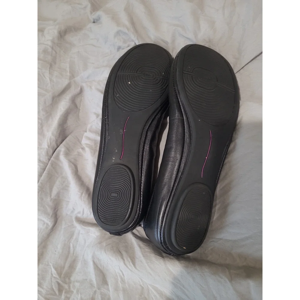 Bandolino Black Leather Ballet Flats Women's Size 9.5 minimalist comfort comfort